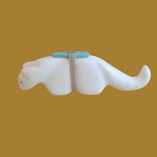 White Marble Mountain Lion Zuni Fetish