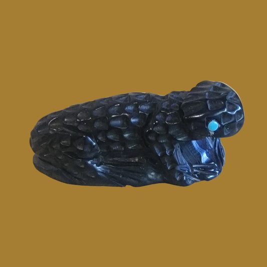 Navajo Black Jet Horned Toad Lizard Zuni Fetish