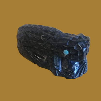 Navajo Black Jet Horned Toad Lizard Zuni Fetish