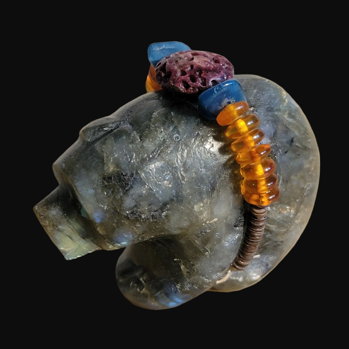 Extraterrestrial Labradorite "Out of this World" Zuni Fetish Bear
