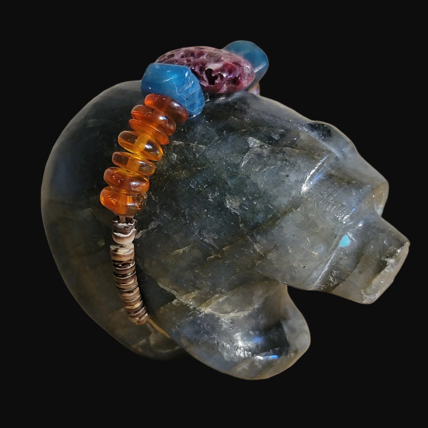 Extraterrestrial Labradorite "Out of this World" Zuni Fetish Bear