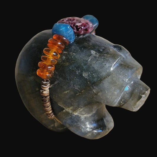 Extraterrestrial Labradorite "Out of this World" Zuni Fetish Bear