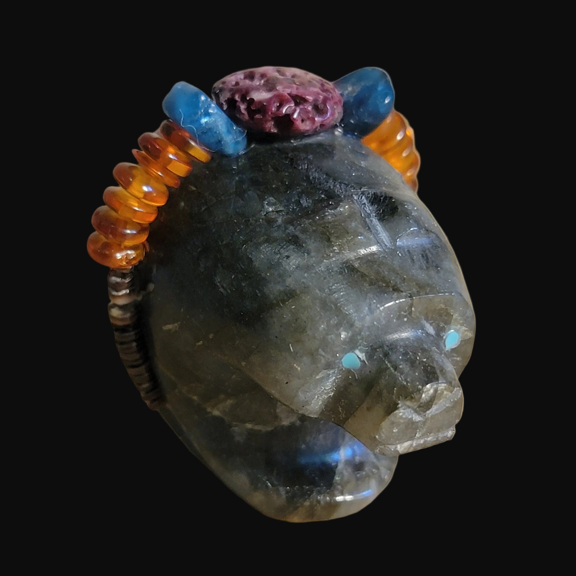 Extraterrestrial Labradorite "Out of this World" Zuni Fetish Bear
