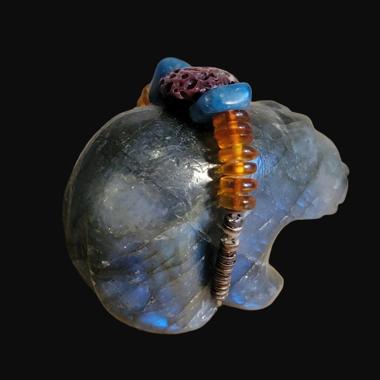 Extraterrestrial Labradorite "Out of this World" Zuni Fetish Bear