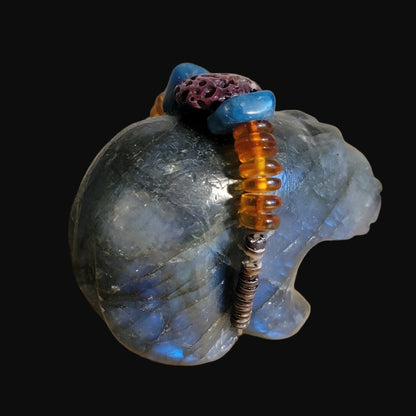 Extraterrestrial Labradorite "Out of this World" Zuni Fetish Bear