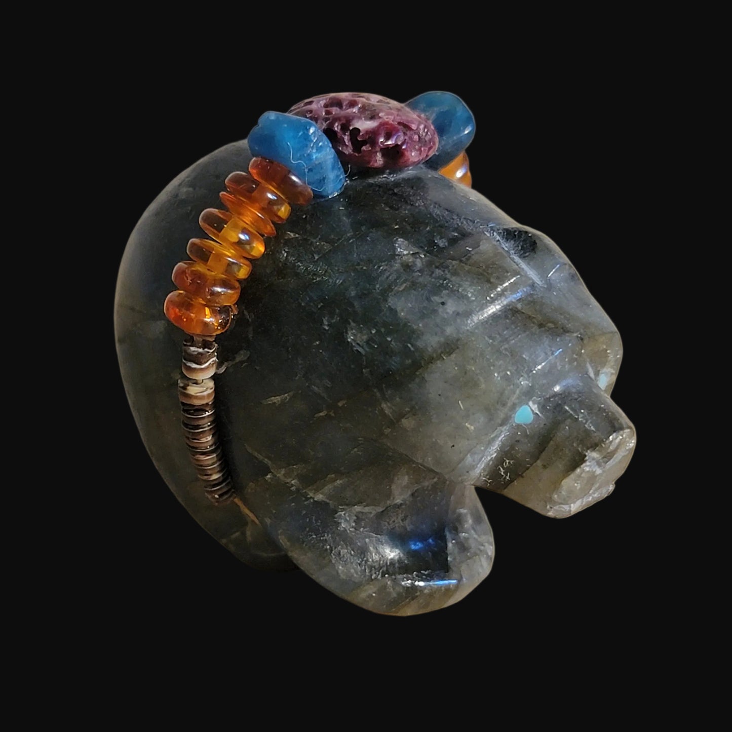 Extraterrestrial Labradorite "Out of this World" Zuni Fetish Bear