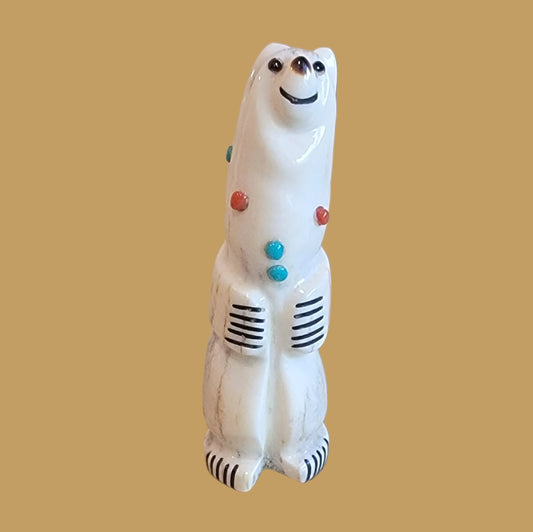 Antler Happy Bear Zuni Fetish