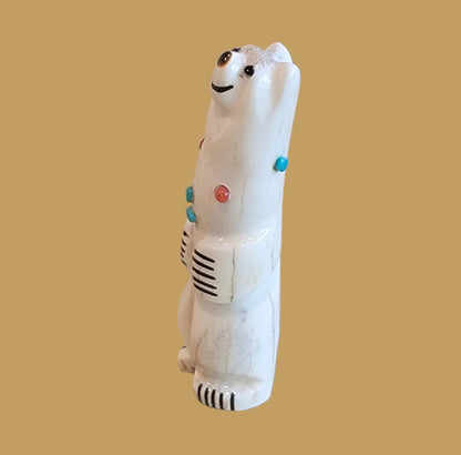 Antler Happy Bear Zuni Fetish