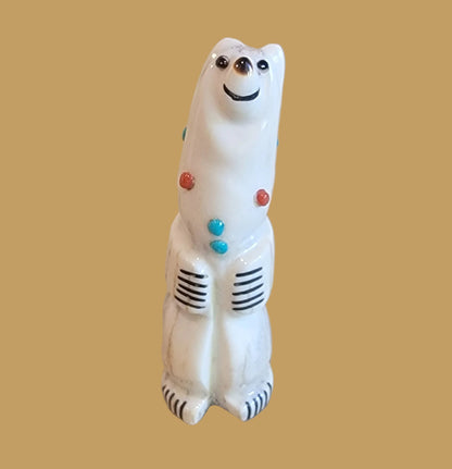 Antler Happy Bear Zuni Fetish