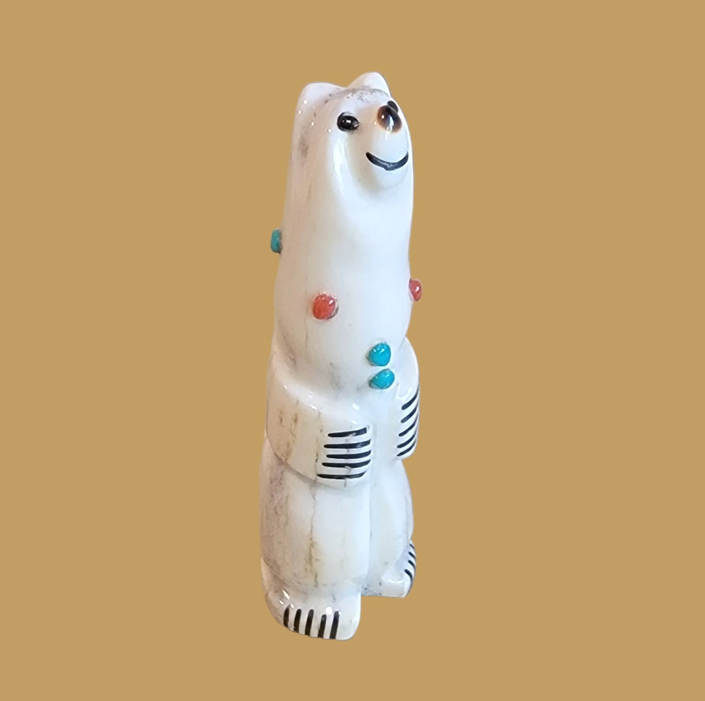 Antler Happy Bear Zuni Fetish