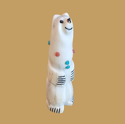 Antler Happy Bear Zuni Fetish