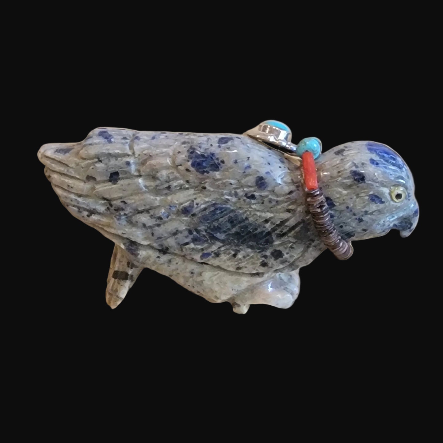 Sodalite Hawk w/ Fabulous Sterling and Turquoise Bundle Zuni Fetish