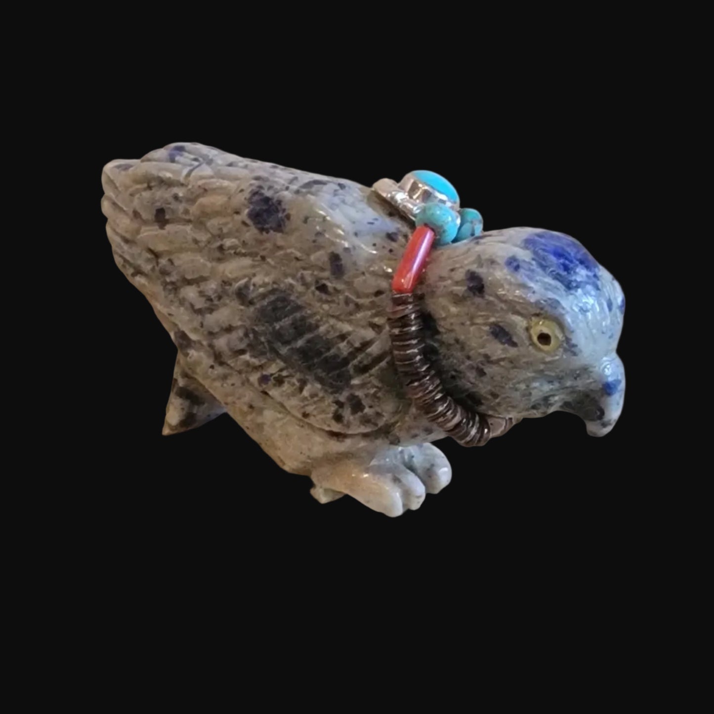 Sodalite Hawk w/ Fabulous Sterling and Turquoise Bundle Zuni Fetish
