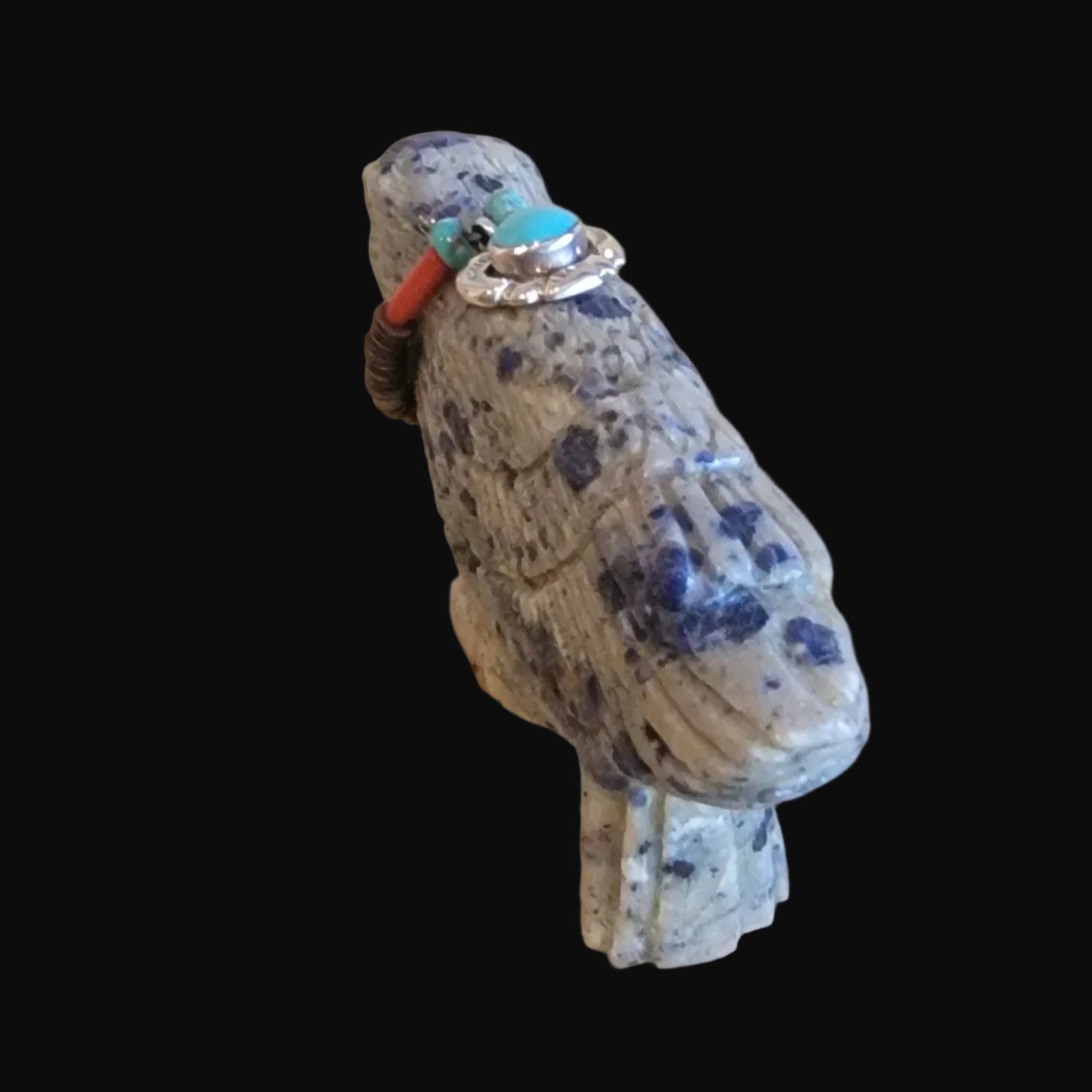 Sodalite Hawk w/ Fabulous Sterling and Turquoise Bundle Zuni Fetish