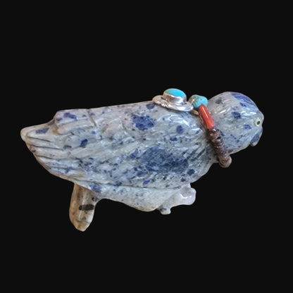 Sodalite Hawk w/ Fabulous Sterling and Turquoise Bundle Zuni Fetish