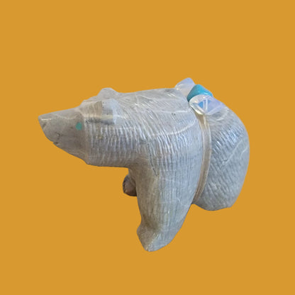 Pretty Picasso Marble Bear w/ Opalite Crystal Pack Zuni Fetish