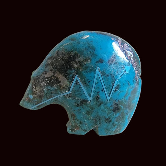 Elegant Turquoise Classic Medicine Bear Zuni Fetish