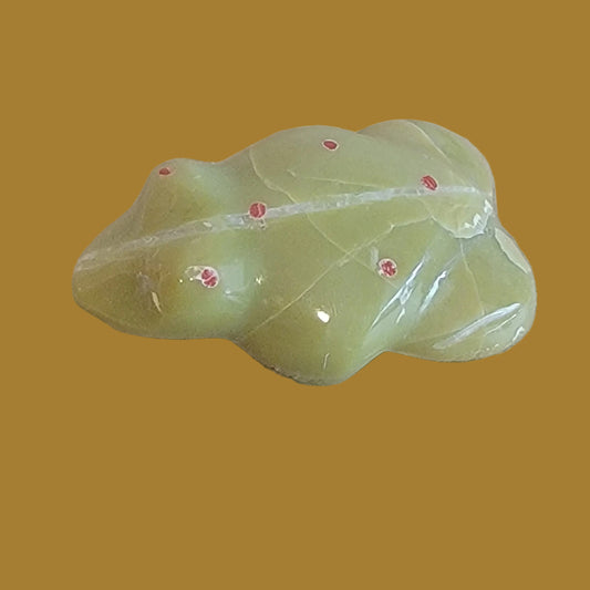 Serpentine and Coral Zuni Fetish Frog