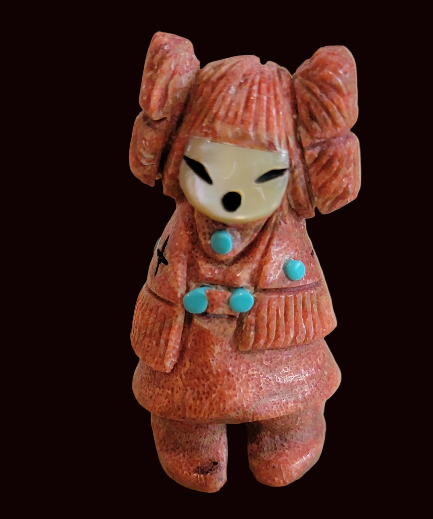 Apple Coral Zuni Butterfly Maiden Zuni Fetish