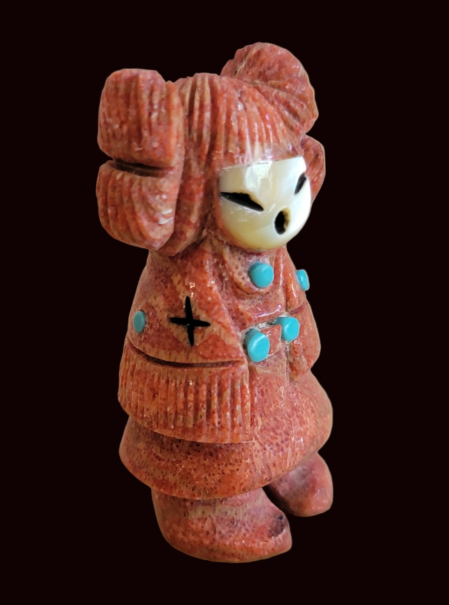 Apple Coral Zuni Butterfly Maiden Zuni Fetish