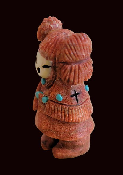 Apple Coral Zuni Butterfly Maiden Zuni Fetish