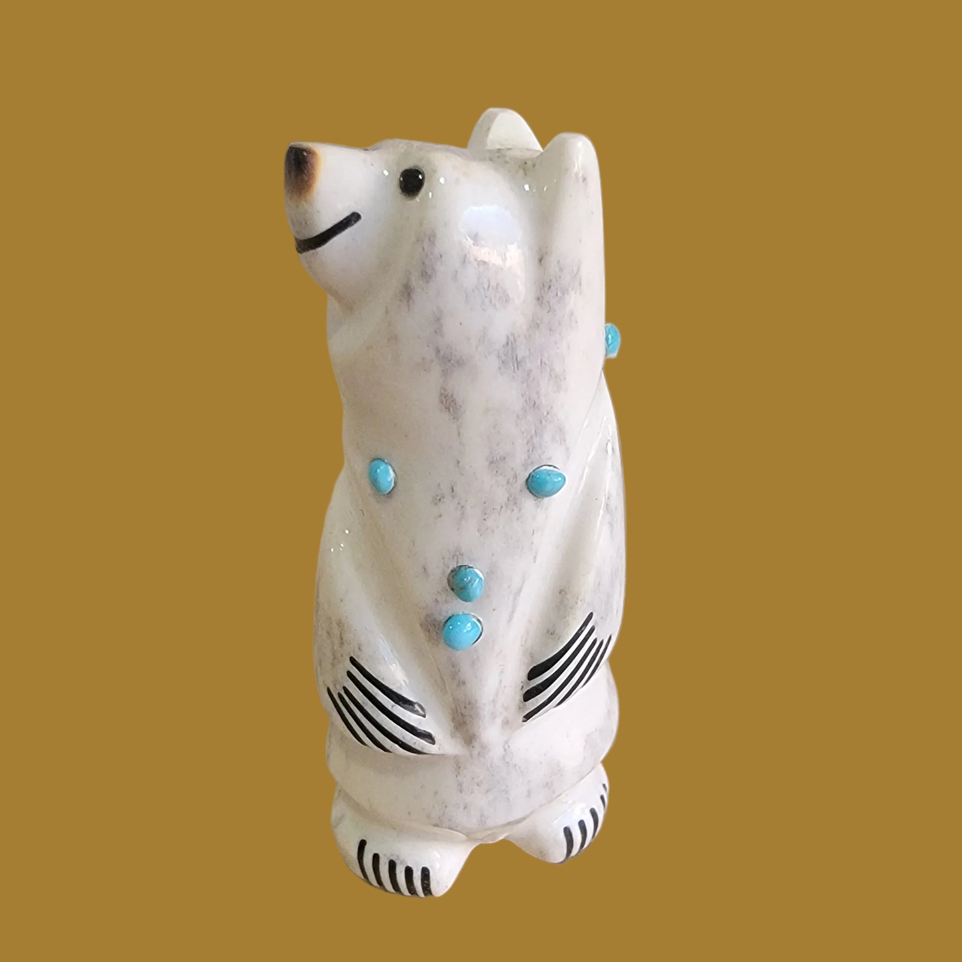 Contented Antler Bear Zuni Fetish