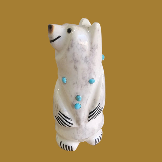 Contented Antler Bear Zuni Fetish