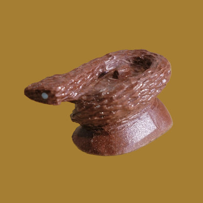 Pipestone Coiled Snake Guarding Egg Zuni Fetish