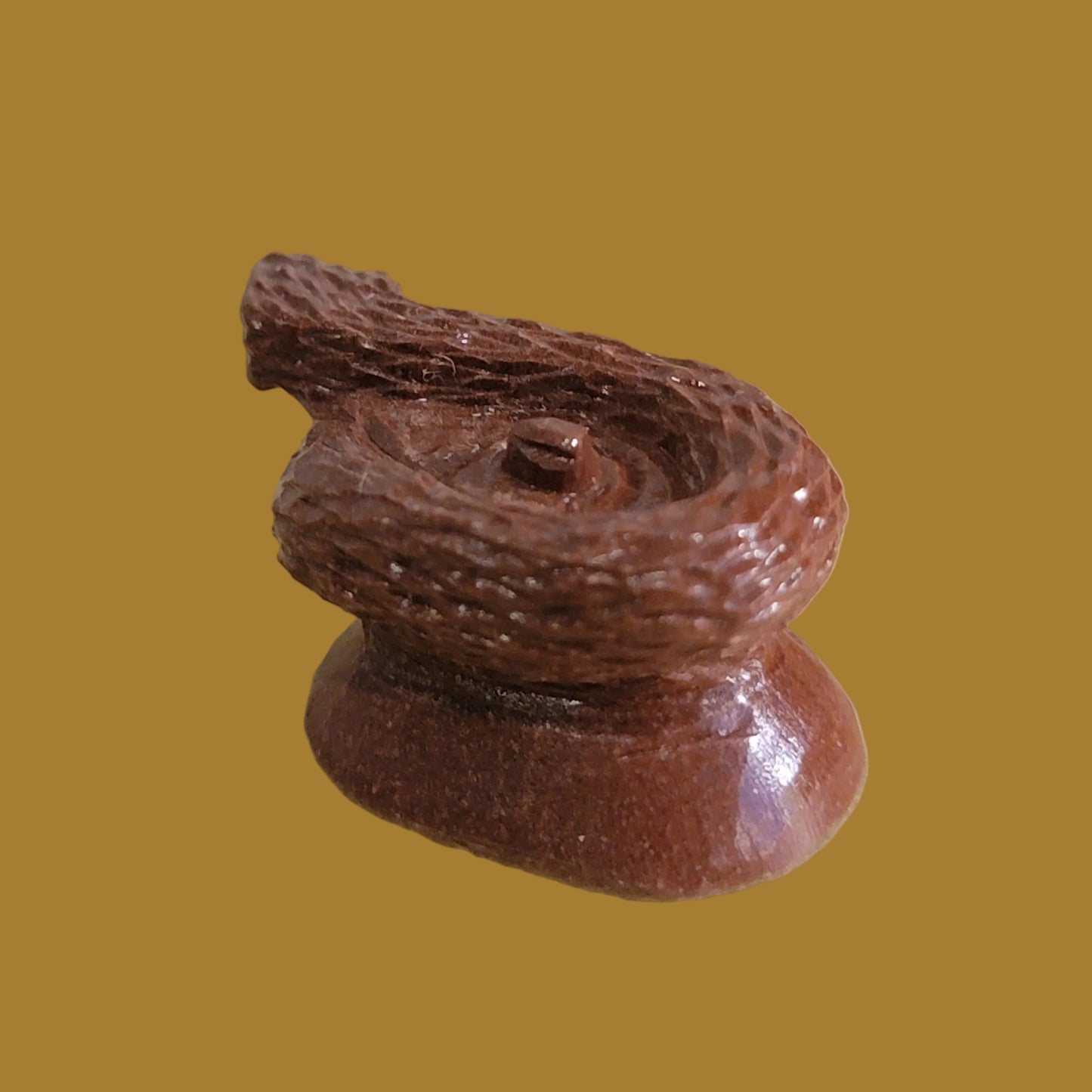 Pipestone Coiled Snake With Rattle Zuni Fetish