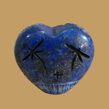Double Heart Shaped Lapis Zuni Corn Maidens Zuni Fetish