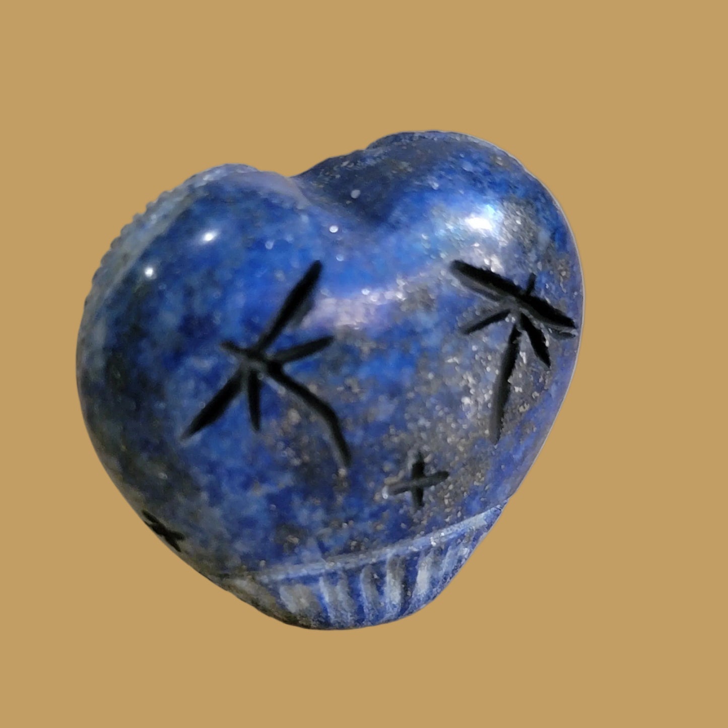 Double Heart Shaped Lapis Zuni Corn Maidens Zuni Fetish