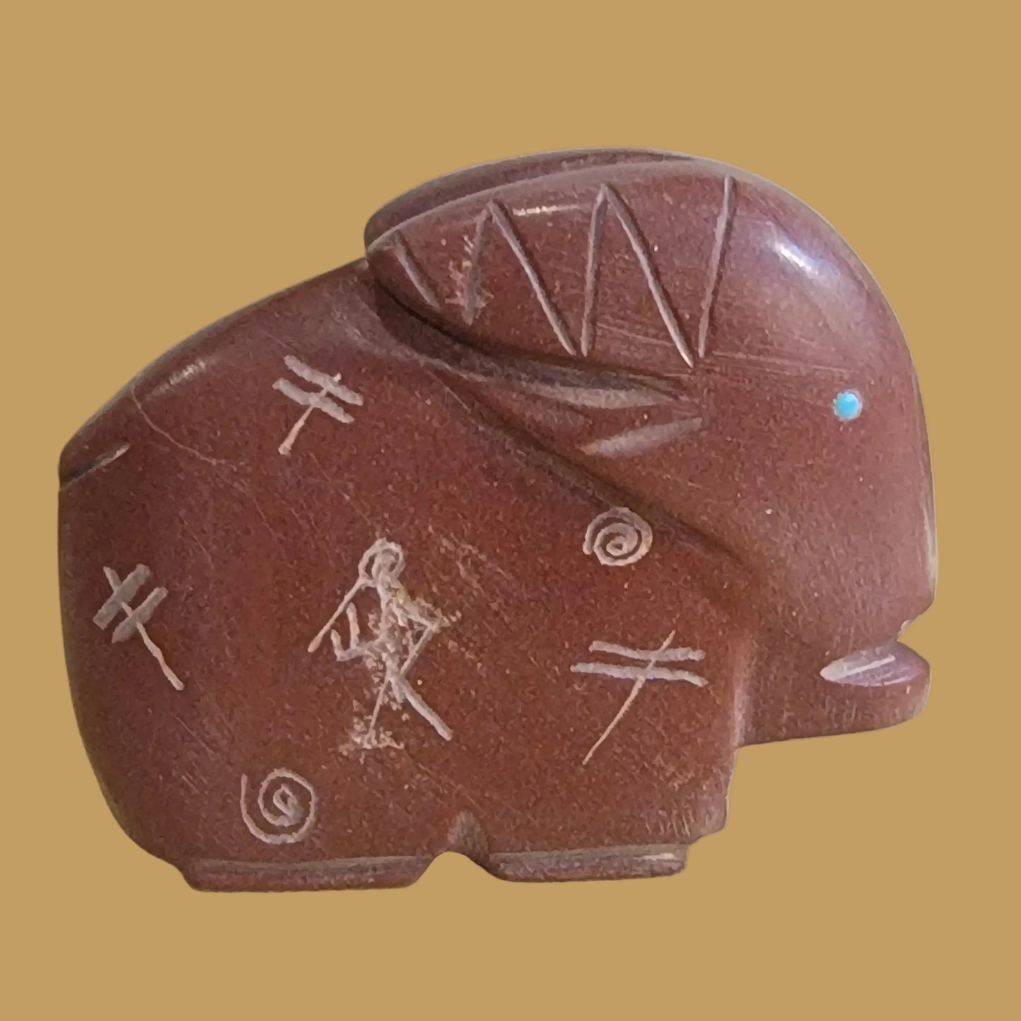 Pipestone Ram w/Petroglyphs Zuni Fetish