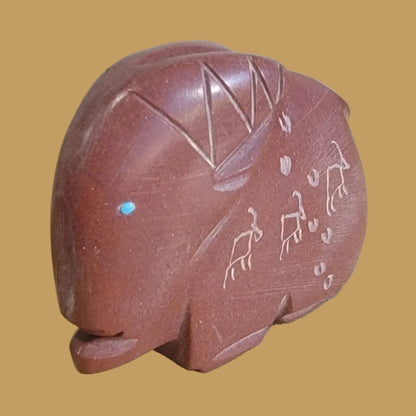 Pipestone Ram w/Petroglyphs Zuni Fetish