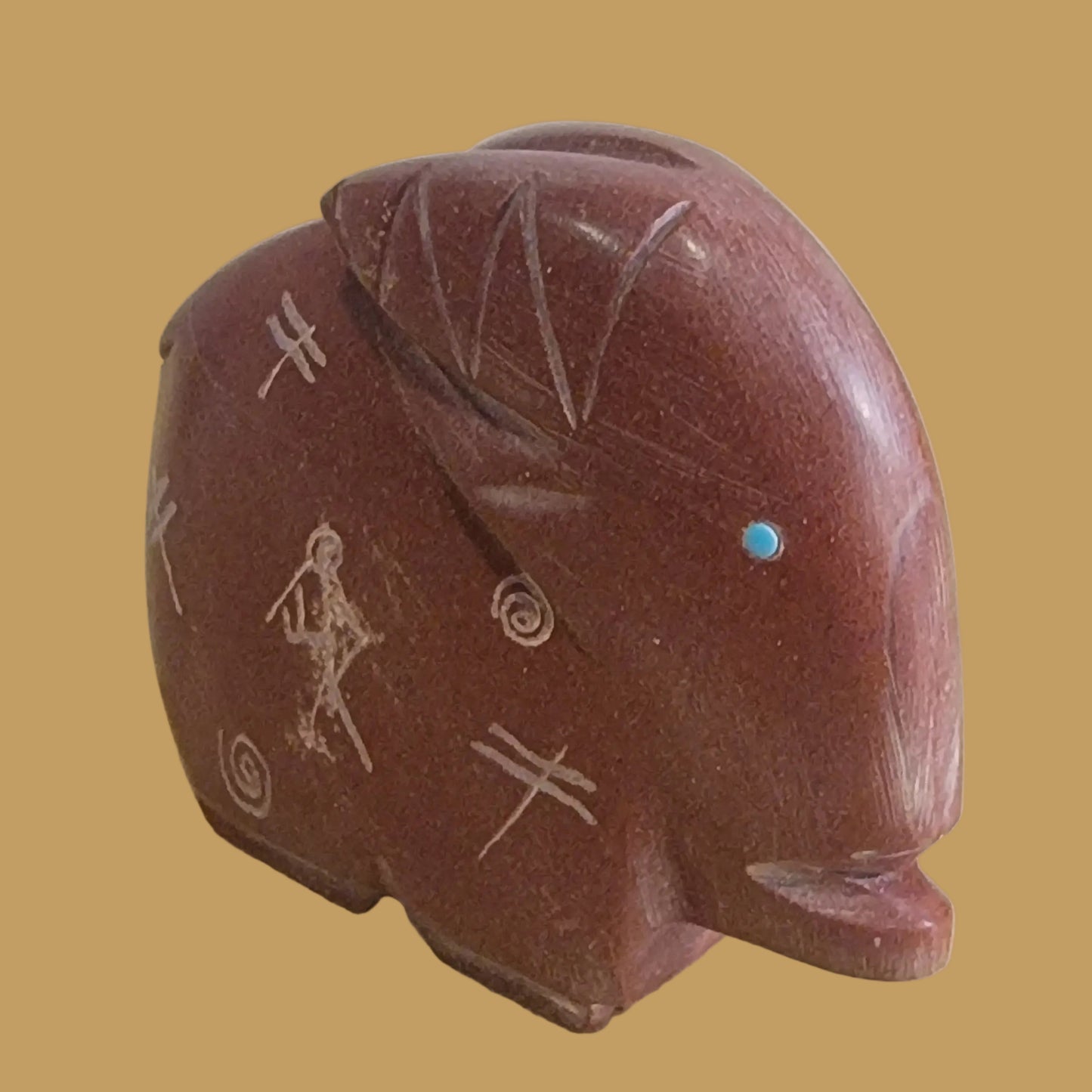 Pipestone Ram w/Petroglyphs Zuni Fetish