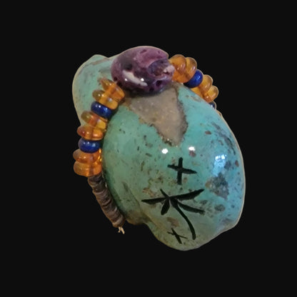 Fabulous Turquoise Bear w/Gemstone Bundle Zuni Fetish