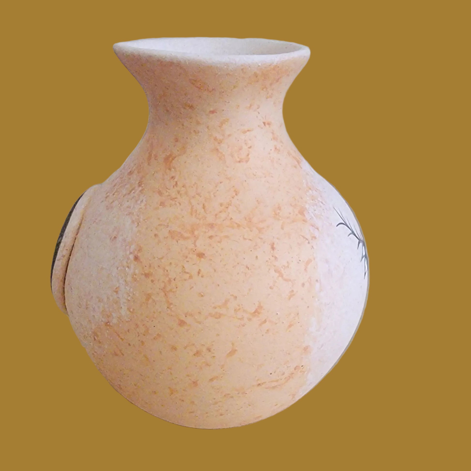 Zuni Pueblo Pottery Vase w/ Raised Fetish Design
