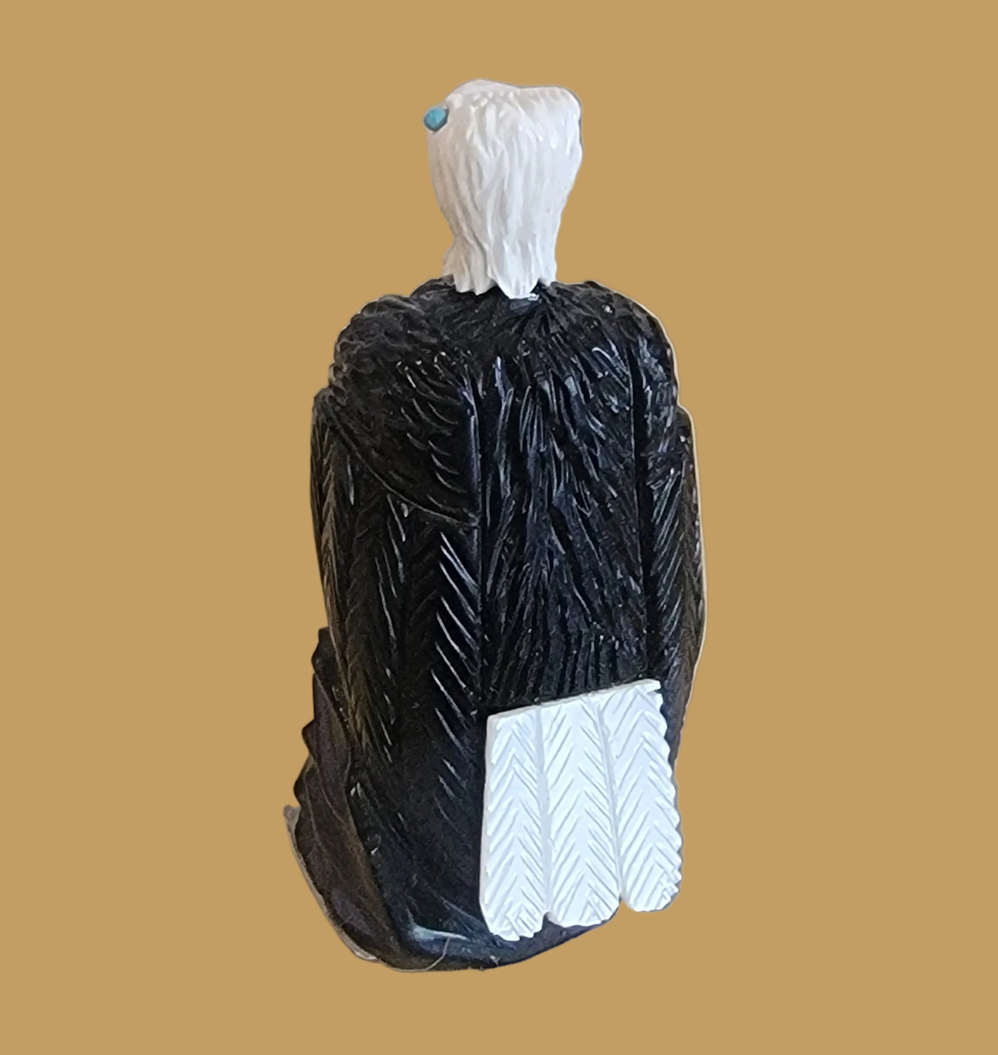Regal Eagle Jet, Shell and Antler Zuni Fetish