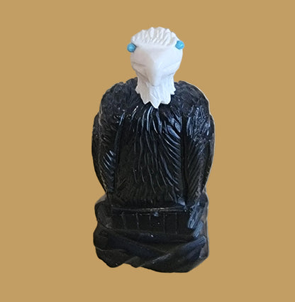 Regal Eagle Jet, Shell and Antler Zuni Fetish