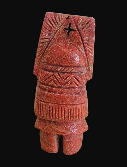 Zuni Apple Coral Maiden w/ Tablita Zuni Fetish