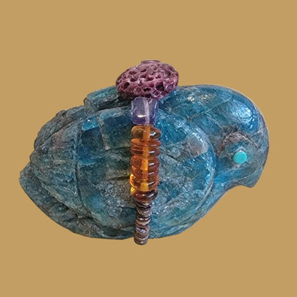 Elegant Apatite Messenger Bird w/ Fancy Bundle Zuni Fetish
