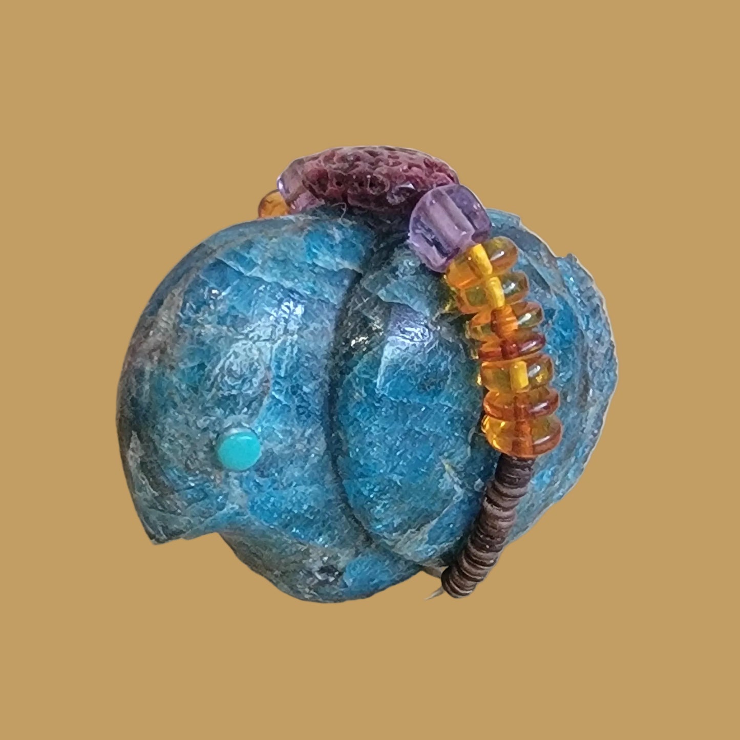 Elegant Apatite Messenger Bird w/ Fancy Bundle Zuni Fetish