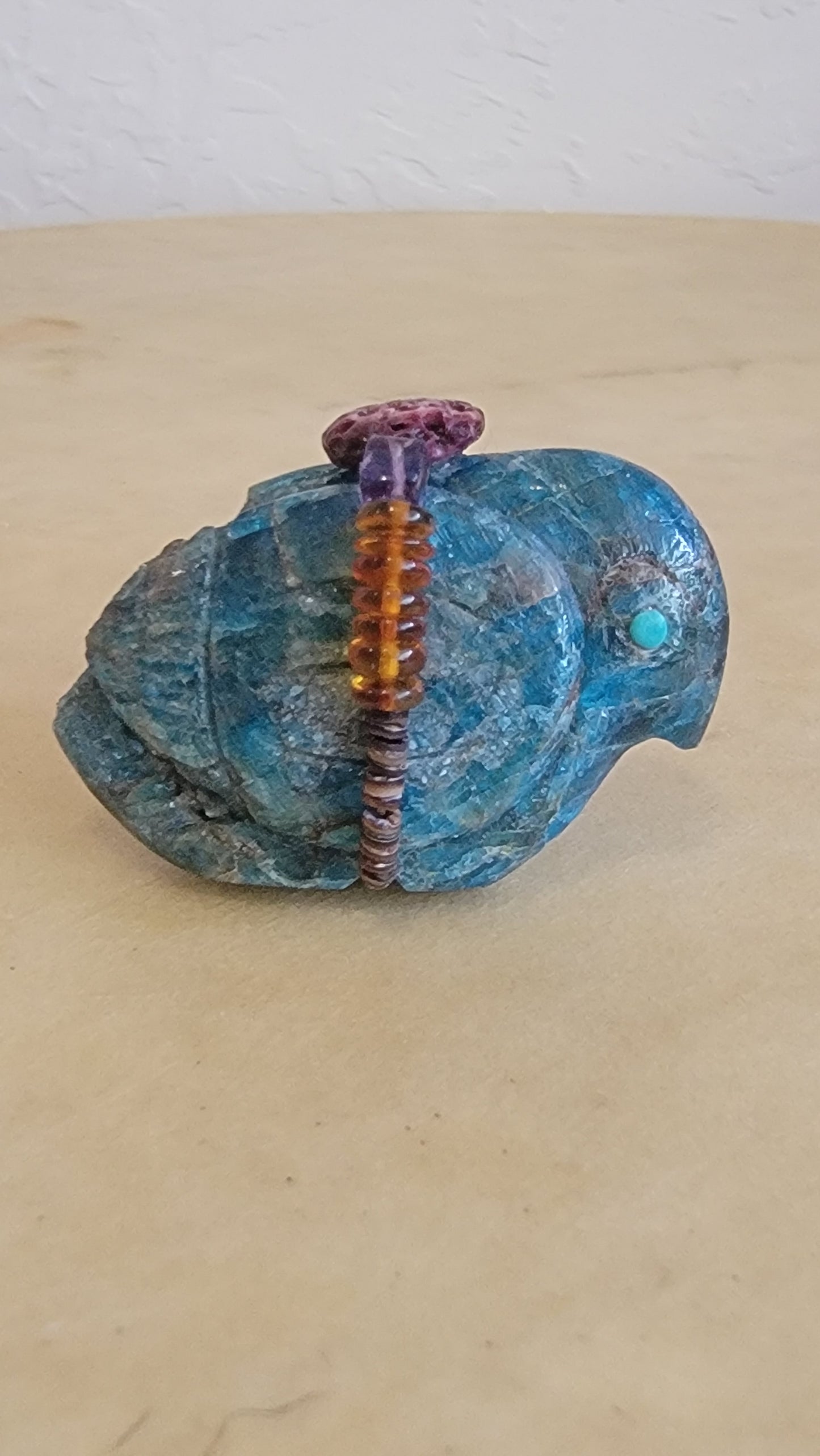 Elegant Apatite Messenger Bird w/ Fancy Bundle Zuni Fetish