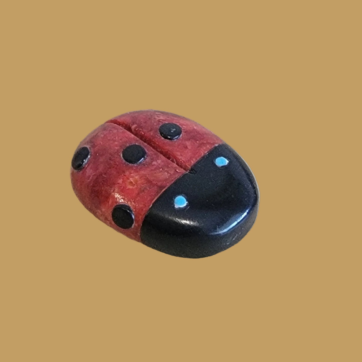 Lucky Apple Coral Ladybug Zuni Fetish