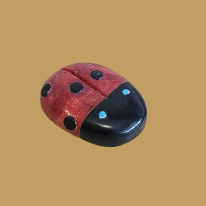 Lucky Apple Coral Ladybug Zuni Fetish