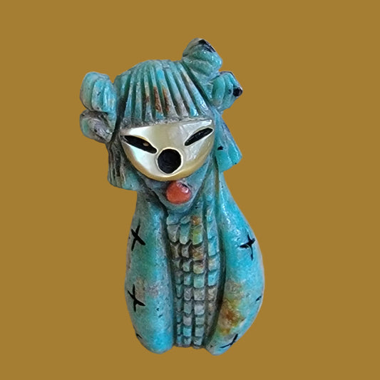 Campo Frio Turquoise Zuni Butterfly/Corn Maiden Zuni Fetish