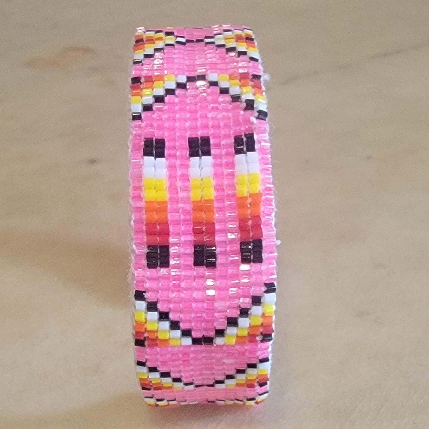 Square Cut Beaded Colorful Navajo Bracelet Indian Jewelry
