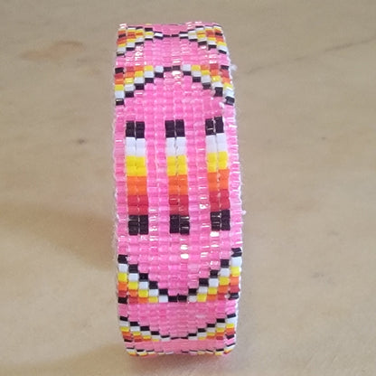 Square Cut Beaded Colorful Navajo Bracelet Indian Jewelry