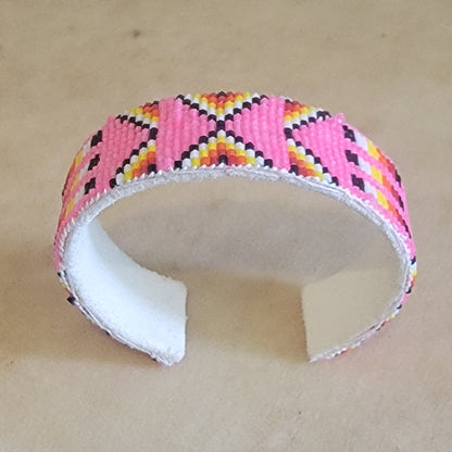 Square Cut Beaded Colorful Navajo Bracelet Indian Jewelry