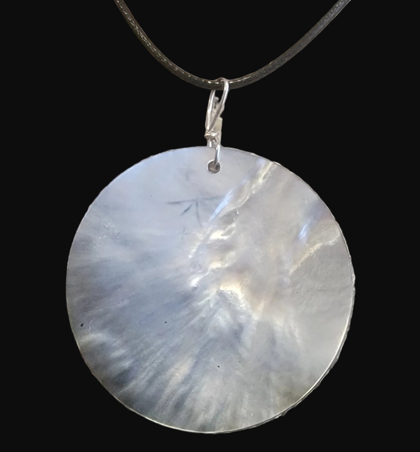 Elegant and Unique Zuni Harvest Moon Silver Lip Zuni Fetish Pendant