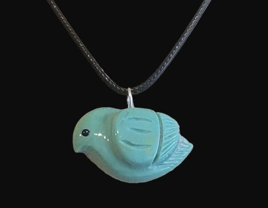 Campo Frio Turquoise Messenger Bird Zuni Fetish Pendant